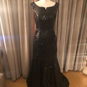 Black sequin long gown